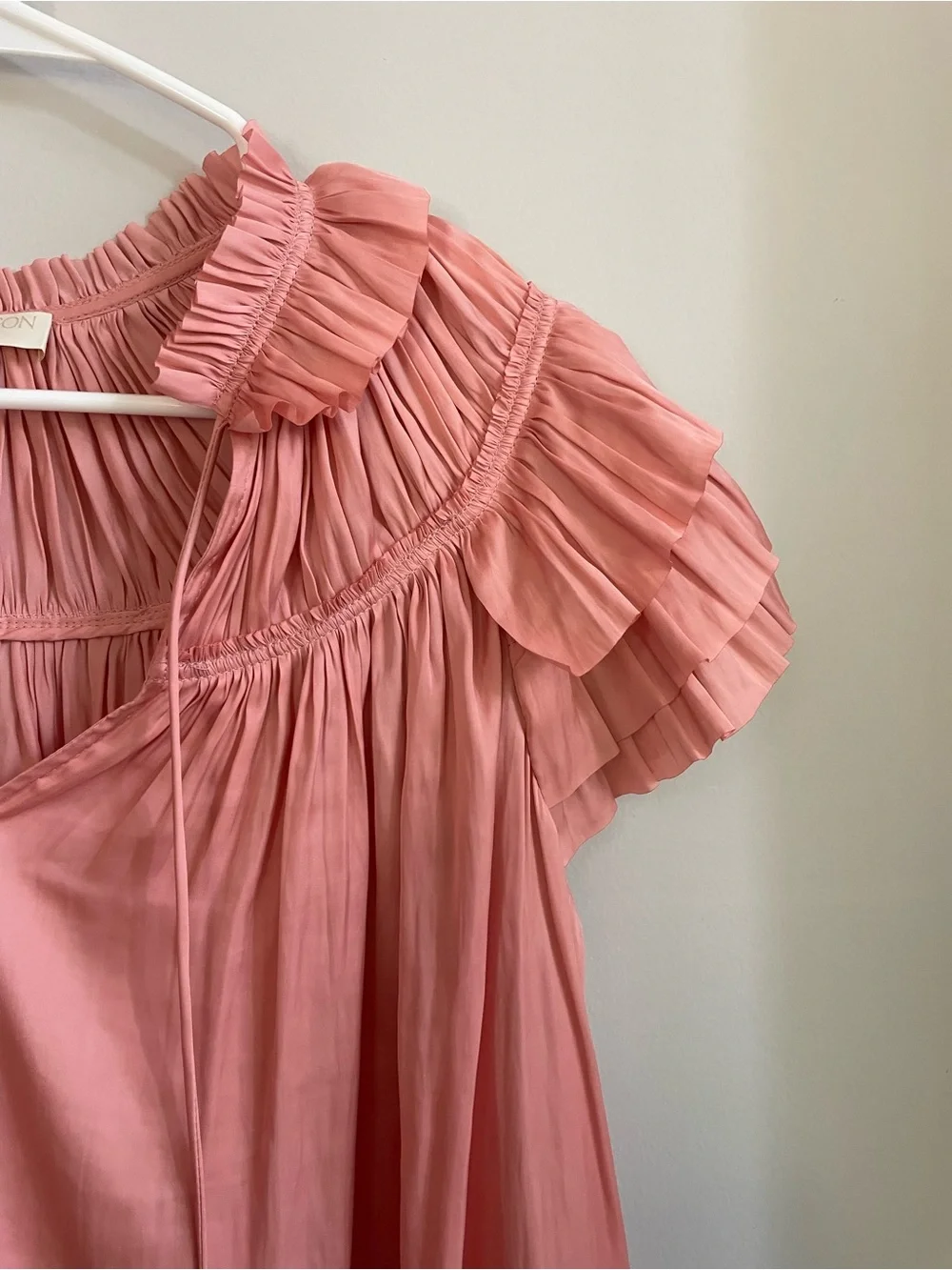 Ulla Johnson Liv Blouse Satin Rose Pink Size 4